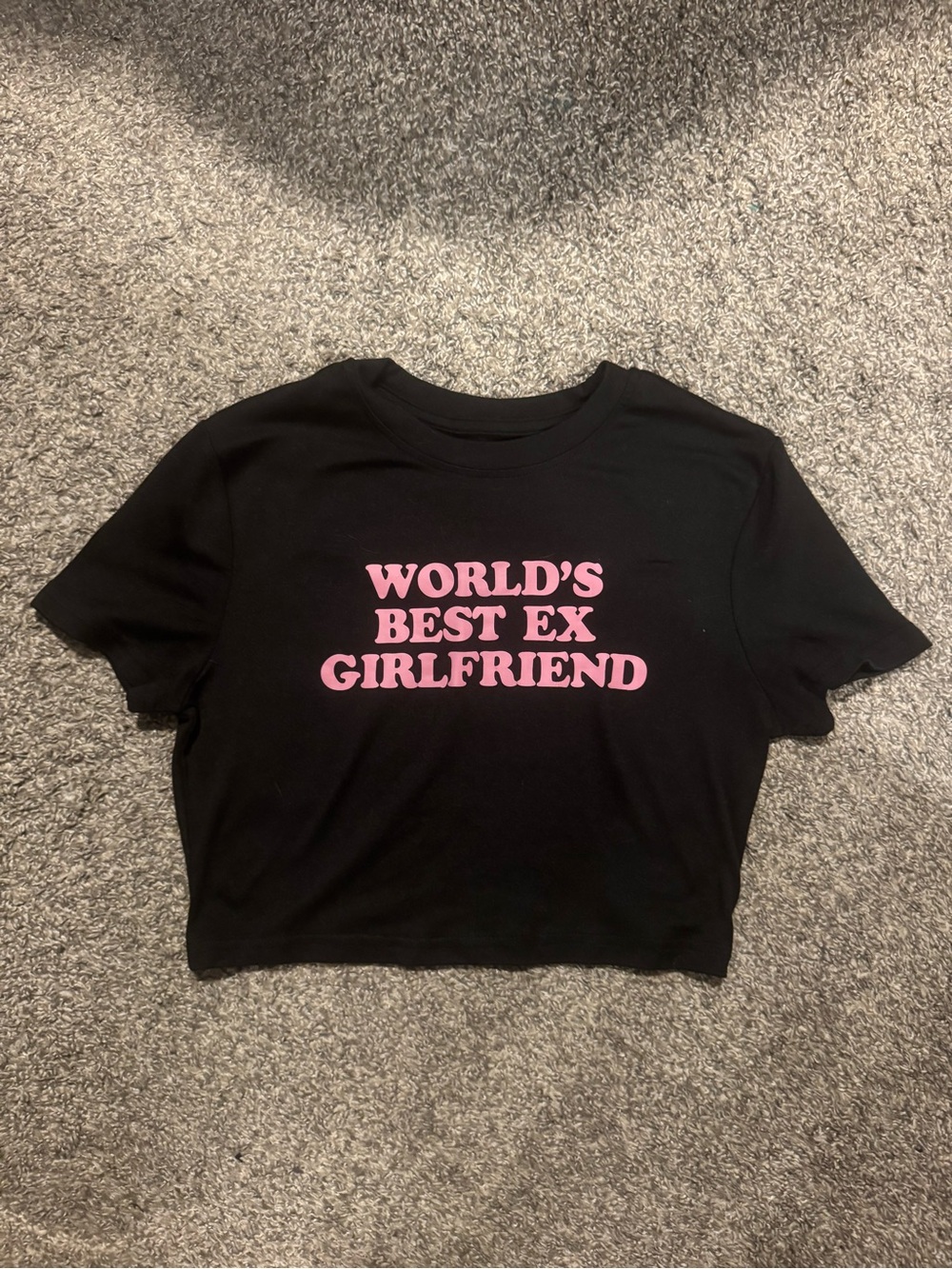 Black Crop Tee with Pink
